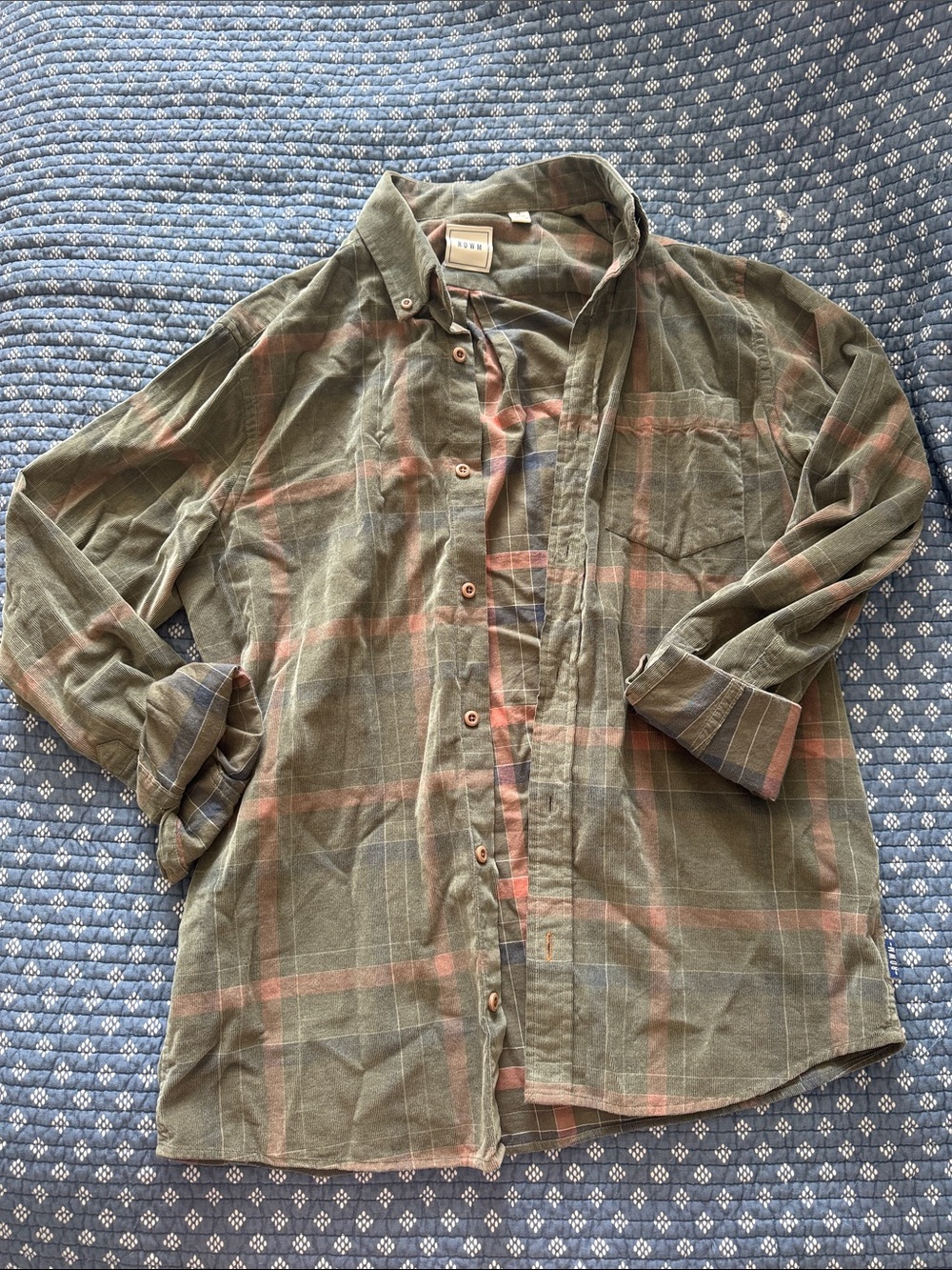 ROWM Olive Plaid Button-Down Shirt
